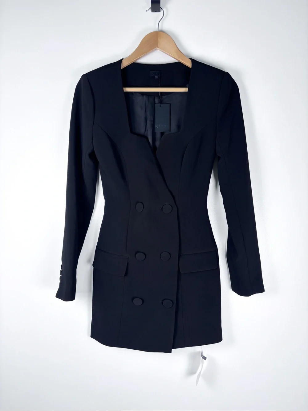 NBD Revolve The Avan Black Double Breasted Long Sleeve Blazer Mini Dress XXS NWT - Picture 3 of 7